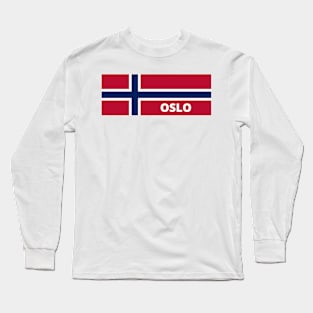 Oslo City in Norwegian Flag Long Sleeve T-Shirt